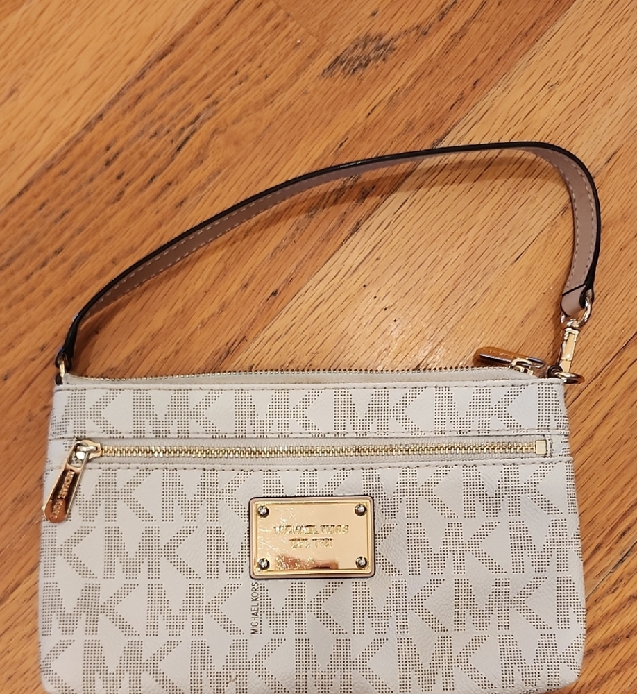 Michael Kors Cream Monogram Wristlet